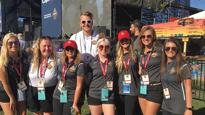 Entertainment Management Association students at NCAA Final Four. 